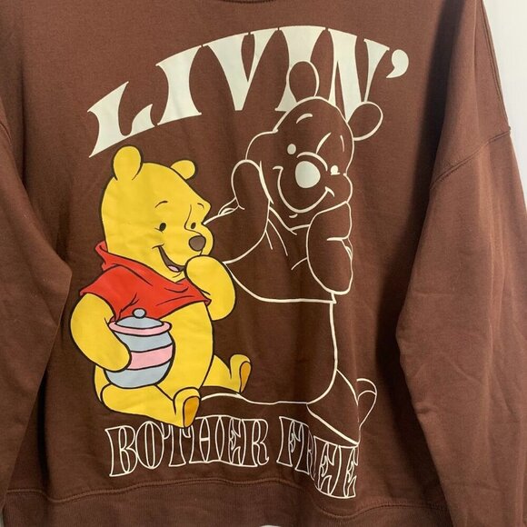 Disney Women's Winnie The Pooh Livin Bother Free Crew Neck Sweatshirt Size XL - Picture 3 of 9